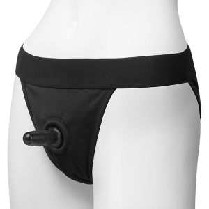 Vac U Lock - Vac-U-Lock Panty Harness with Plug Full Back - S/M Black - 1091-01-BX