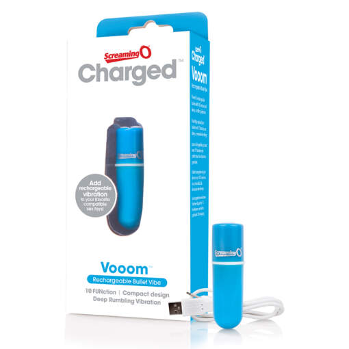 SCREAMING O - Charged Vooom Rechargeable Bullet Vibe (6) - Blue - AMV-BU-110