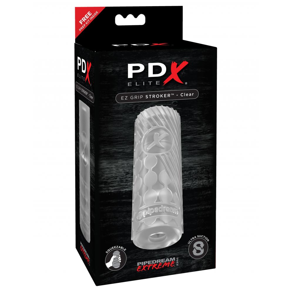 Pipedream Extreme Series - PDX ELITE EZ Grip Stroker Clear - RD514