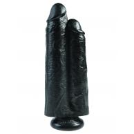 King Cock 9 in. Two Cocks One Hole - Black - King Cock - PD5551-23 - 603912750713