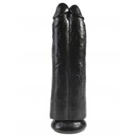 King Cock 11 in. Two Cocks One Hole - Black - King Cock - PD5552-23 - 603912750751