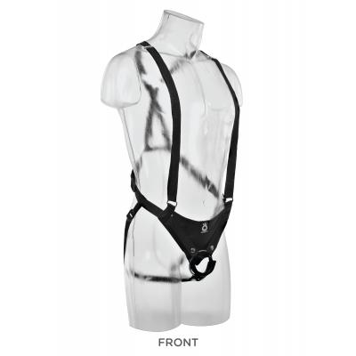 King Cock 11 in. Two Cocks One Hole Hollow Strap-on Suspender System - Flesh - King Cock - PD5645-21 - 603912752649