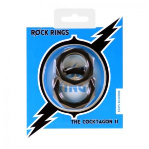 ABS Holdings Rock Rings Cocktagon II Cock Ring 2 Pack Black K0011B10PTCS 5060365094668