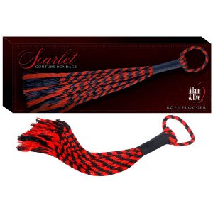 Scarlet Couture Rope Flogger - Black/Red - AE-DQ-6147-2 - 844477006147