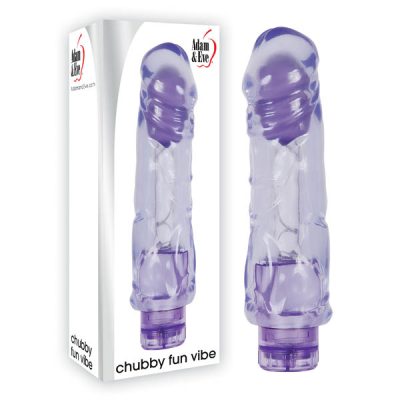 Adam and Eve Chubby Fun Vibe Girthy Penis Vibrator Purple AE WF 0076 2 Multiview