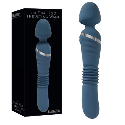 Adam and Eve Dual End Thrusting Wand Vibrator Blue AE BL 7167 2 844477017167 Multiview