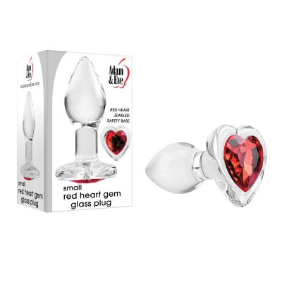 Adam and Eve Red Heart Glass Gem Butt Plug Small AE WF 0037 2 844477020037 Multiview