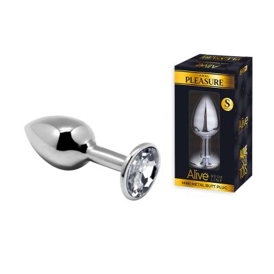 Alive Anal Pleasure Metal Gem Butt Plug Small Clear 70087 8433345700878 Multiview