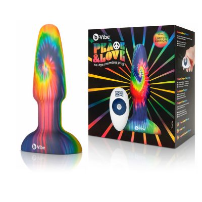 B Vibe Limited Edition Peace and Love Tie Dye Rimming Anal Plug Rainbow BV 026 4890808238417 Multiview