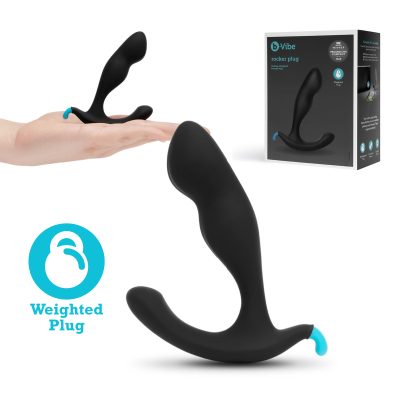B Vibe Prostate Collection Rocker Plug Weighted Prostate Plug Black Blue BV 047BLK 4890808265239 Weighted Multiview