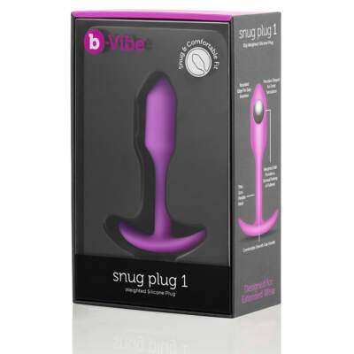 B Vibe Snug Plug 1 Weighted Silicone Plug Pink BV 007 FUC 4890808196717 Boxview