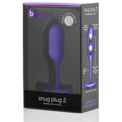 B Vibe Snug Plug 2 Weighted Silicone Plug Purple BV 008 PUR 4890808196731 Boxview