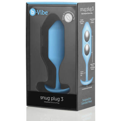 B Vibe Snug Plug 3 Weighted Silicone Plug Teal BV 009 TL 4890808196755 Boxview