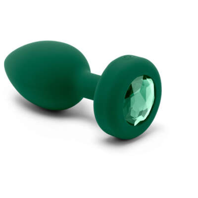 B Vibe Wireless Remote Vibrating Jewel Anal Plug Medium Large ML Emerald Green BV031GRN 489080242407 Jewel Detail