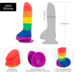 BMS Addiction Justin 8 inch Dildo with Balls Pride Colours 87601 2 677613876010 Information Detail