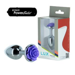 BMS Lux Active Purple Rose Anal Plug Metal Butt Plug 38215 677613382153 Multiview