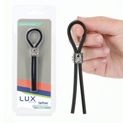 BMS Lux Active Tether Adjustable Lasso Cinch Cock Ring Black Silver 47011 677613470119 Multiview