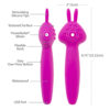 BMS Palmpower VIBEZ Rechargeable Vibrating Rabbit Wand Pink 21216 677613212160 Feature Detail