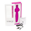 BMS Palmpower VIBEZ Rechargeable Vibrating Rabbit Wand Pink 21216 677613212160 Open Boxview