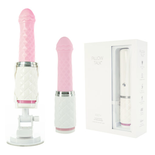 BMS Pillow Talk Feisty Thrusting Vibrator with Suction Cup Stand Pink 97216PINK 677613972163 Multiview