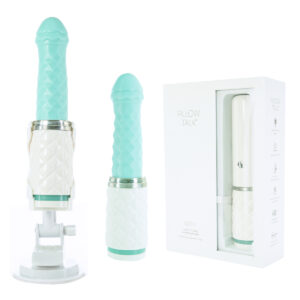 BMS Pillow Talk Feisty Thrusting Vibrator with Suction Cup Stand Teal 97219TEAL 677613972194 Multiview