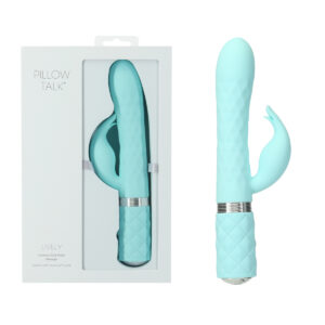 BMS Pillow Talk Lively Rechargeable Rabbit Vibrator Teal 96219 677613962195 Multiview