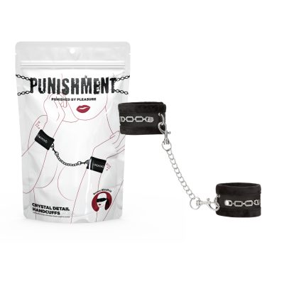 BMS Punishment Crystal Detail Handcuffs Black 57802 677613578020 Multiview