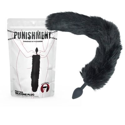 BMS Punishment Fox Tail Silicone Butt Plug Black 58002 677613580023 Multiview