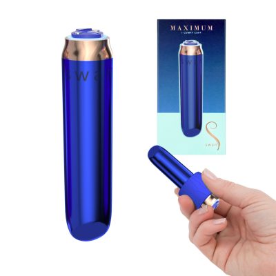 BMS Swan Maximum Bullet Vibrator with Silicone Comfy Cuff Grip Blue
