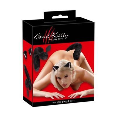 Bad Kitty Pet Play Kitty Ears Kitty Tail Butt Plug Set Black 0533602 4024144545087 Boxview