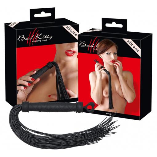 Bad Kitty Silicone Flogger Whip Black 2491567 4024144233540