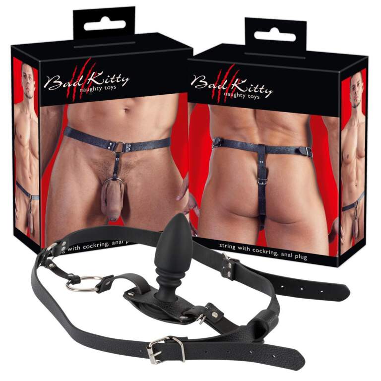 Bad Kitty Strap with Cock Ring and Anal Plug One Size OS Black 2492431 4024144366637