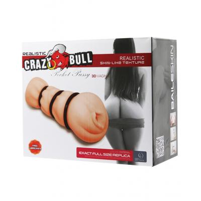 Baile Crazy Bull Pocket Pussy Realistic Pussy Stroker Light Flesh BM009154H 6959532319262 Boxview