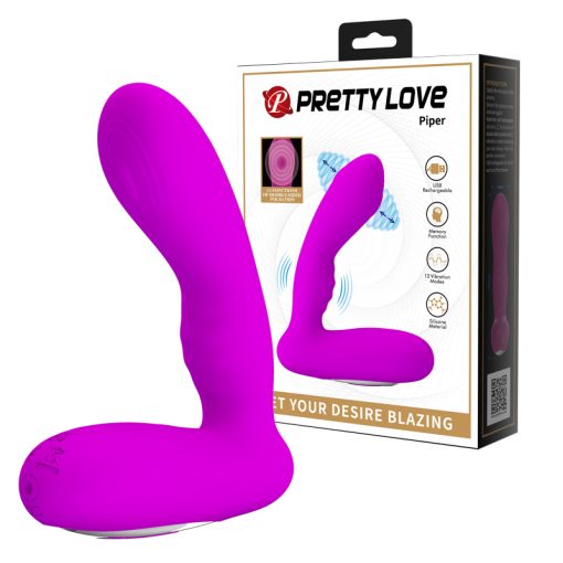 Baile Pretty Love Piper Rechargeable Double Pulsating Vibrating Prostate Massager Purple BI 040111 6959532333794 Multiview
