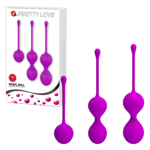 Baile Pretty Love Silicone Trio Kegel Balls Set Purple BI 014505 6959532320299 Multiview