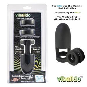 Balldo Viballdo Vibrating Ball Dildo Set with 2 Spacers Black 735745878354 Multiview