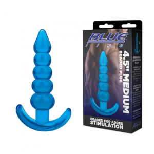 Blueline 4 Point 5 Inch Medium Beaded Butt Plug Blue BLM4039BLU 4890808264812 Multiview