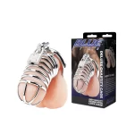 Blueline Deluxe Chastity Cage Cock Cage with Padlock Silver BLM5014 4890808238721 Multiview