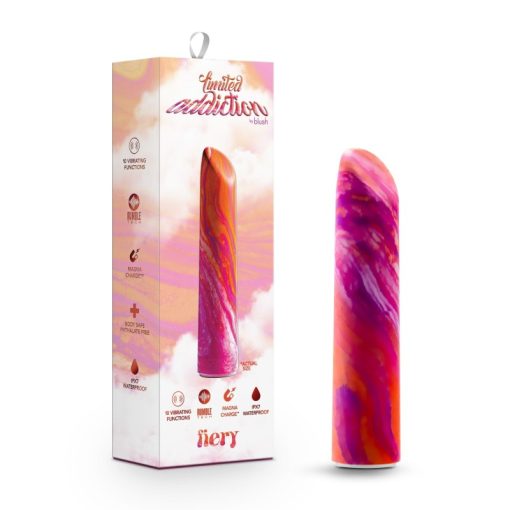 Blush Limited Addiction Fiery 4 Inch Bullet Vibrator Pink Purple Orange Tie Dye BL 27518 819835028840 Multiview