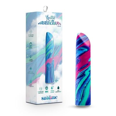 Blush Limited Addiction Sublime 4 Inch Bullet Vibrator Pink Blue Green Tie Dye BL 27522 819835028864 Multiview