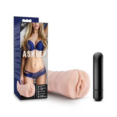 Blush M For Men Ashley Vagina Stroker Masturbator with Vibrating Bullet Light Flesh BL73503 819835023197 Multiview