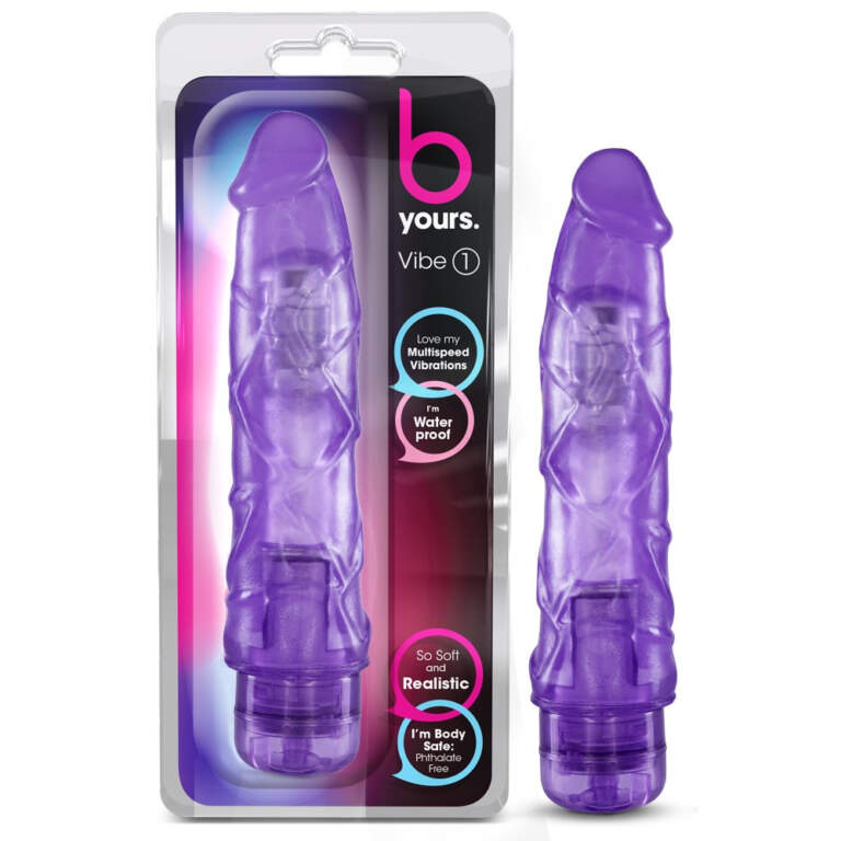 Blush Novelties B Yours Vibe 1 Penis Vibrator Purple BL 10071 735380100711 Multiview