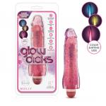 Blush Novelties Glow Dicks Molly Light Up Penis Vibrator Pink BL-43010 819835023241