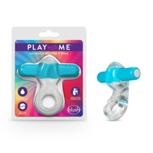 Blush Novelties Play with Me Delight Vibrating Cock Blue Ring BL 74302 850002870435 Multiview