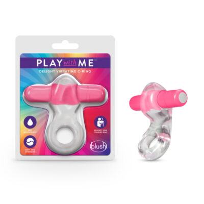 Blush Novelties Play with Me Delight Vibrating Cock Ring Pink BL 74300 850002870428 Multiview