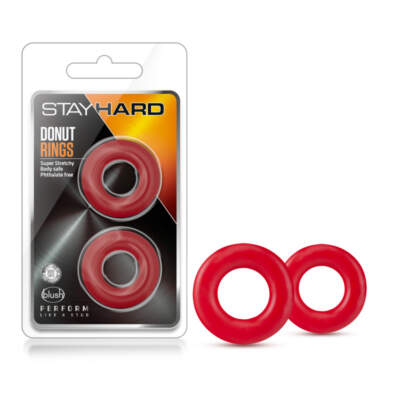 Blush Novelties Stay Hard Donut Rings 2 Pack Red BL 00898 850002870244 Multiview
