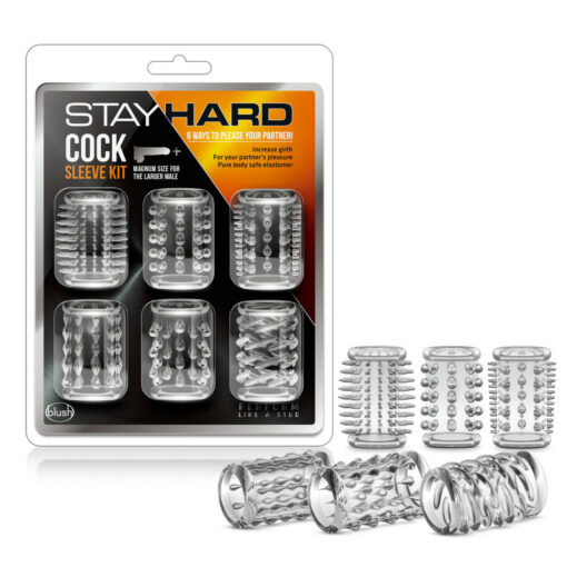 Blush Stay Hard Cock Sleeve Kit 6 Pc Clear BL60612 853858007284 Multiview