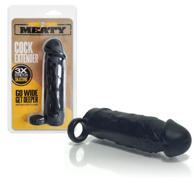 Boneyard Meaty Silicone Cock Extender with Ball Strap Black BY1063 666987010632 Multiview