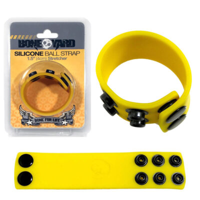 Boneyard Snap Adjustable Silicone Ball Strap Yellow BY314 Multiview