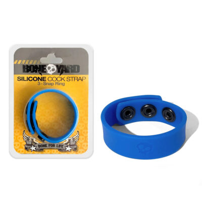 Boneyard Snap Adjustable Silicone Cock Strap Blue BY308 Multiview